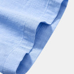 Short Sleeve Linen Shirt & Crinkle Textured Drawstring 5" Shorts Set