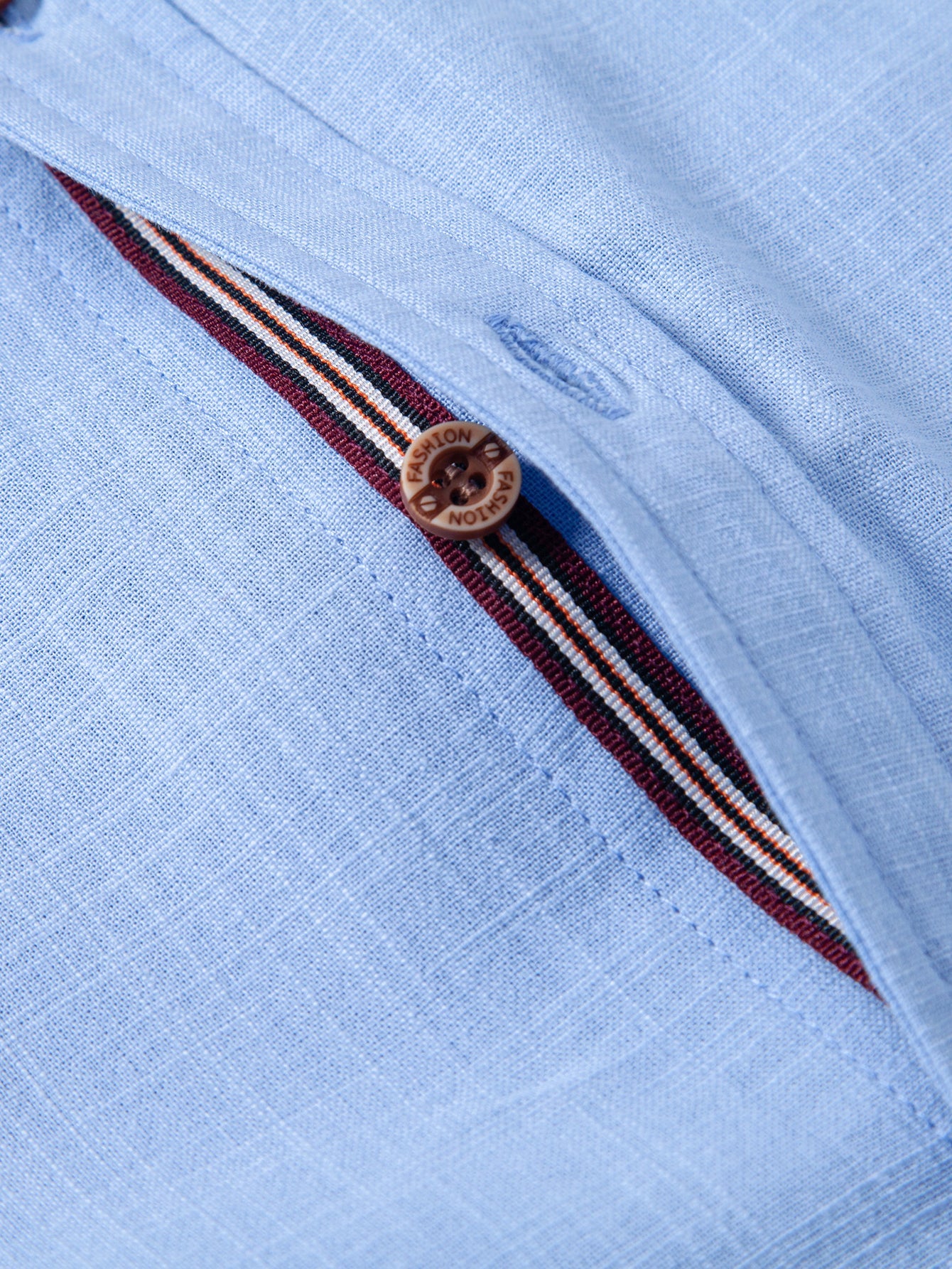Short Sleeve Linen Stand Collar Shirt
