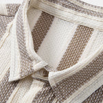 Textured Striped Shirt & Crinkle Textured Straight Leg Pants Set