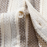 Textured Striped Shirt & Crinkle Textured Straight Leg Pants Set