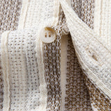 Textured Striped Shirt & Crinkle Textured Straight Leg Pants Set
