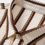 Stripe Waffle Shirt & Straight Leg Linen Pants Set