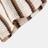 Stripe Waffle Shirt & Straight Leg Linen Pants Set