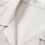 Textured Seersucker Short Sleeve Shirt & Drawstring 6“ Shorts Set