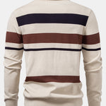 Long Sleeve Stripe Knit Polo Shirt & Slim Fit Tapered Trousers Set