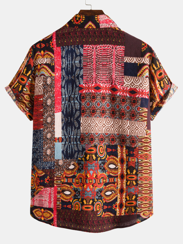 Ethnic Pattern Cotton Shirts