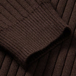 Stripe Zip Knit Ribbed Polo Shirt & Slim Fit Tapered Trousers Set