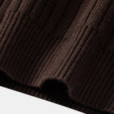 Stripe Zip Knit Ribbed Polo Shirt & Slim Fit Tapered Trousers Set