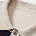 Long Sleeve Stripe Knit Polo Shirt & Slim Fit Tapered Trousers Set