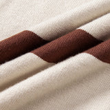 Long Sleeve Stripe Knit Polo Shirt & Slim Fit Tapered Trousers Set