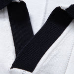 Contrast Trim Ribbed Johnny Collar Knit Polo & Ribbed Pants Set
