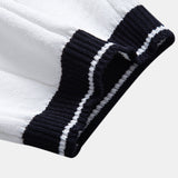 Contrast Trim Ribbed Johnny Collar Knit Polo & Ribbed Pants Set