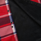 Flannel Fleece Lined Hooded Button Up Shirt