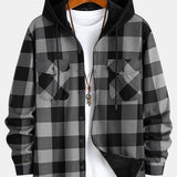 Flannel Fleece Lined Hooded Shirt