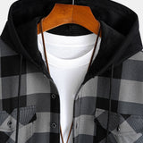 Flannel Fleece Lined Hooded Shirt