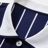 Stripe Button Up Knit Shirt & Straight Leg Ribbed Pants Set
