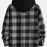 Flannel Fleece Lined Hooded Shirt