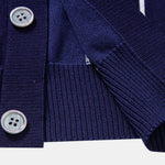 Stripe Button Up Knit Shirt & Elastic Waist Chino Shorts Set