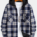 Flannel Fleece Lined Hooded Shirt
