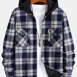 Flannel Fleece Lined Hooded Shirt