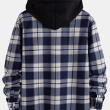 Flannel Fleece Lined Hooded Shirt