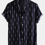 Abstract Stripes Lapel Shirts