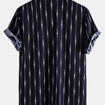 Abstract Stripes Lapel Shirts
