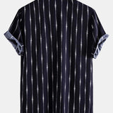 Abstract Stripes Lapel Shirts