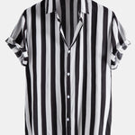 Wide Stripes Shirts & Swim Shorts Set