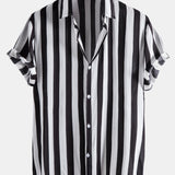 Wide Stripes Shirts & Swim Shorts Set