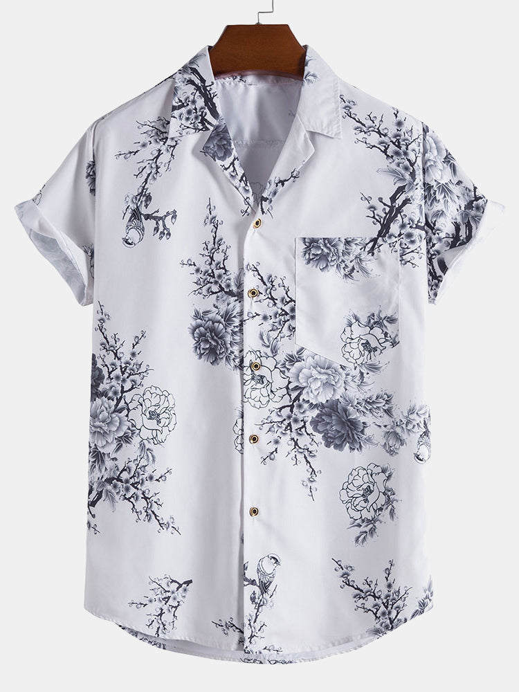 Flower and Bird Painting Shirts