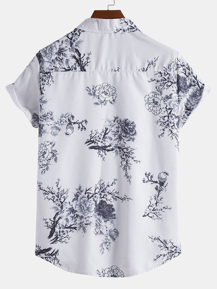 Flower and Bird Painting Shirts