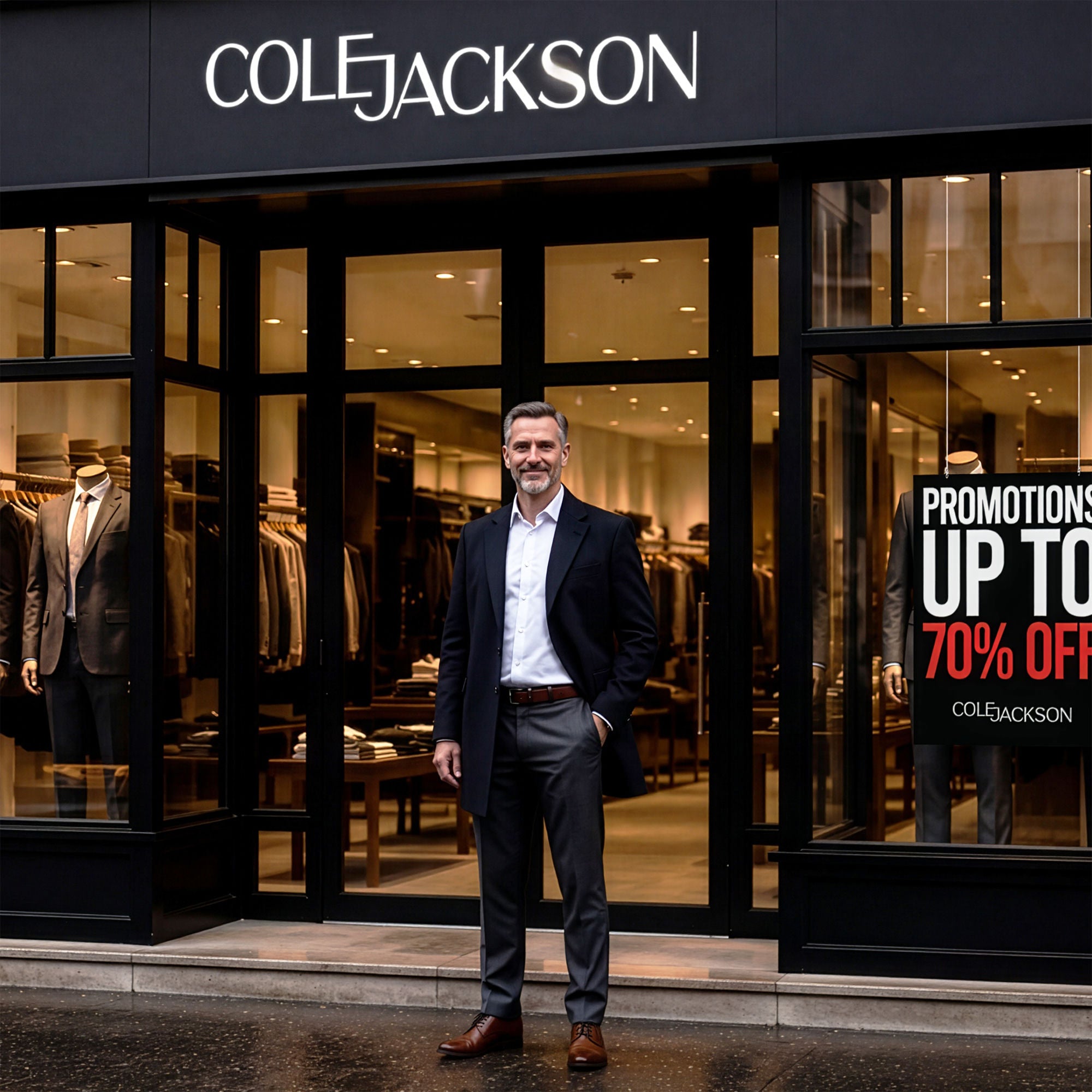 Cole Haynes outside the Cole Jackson storefront