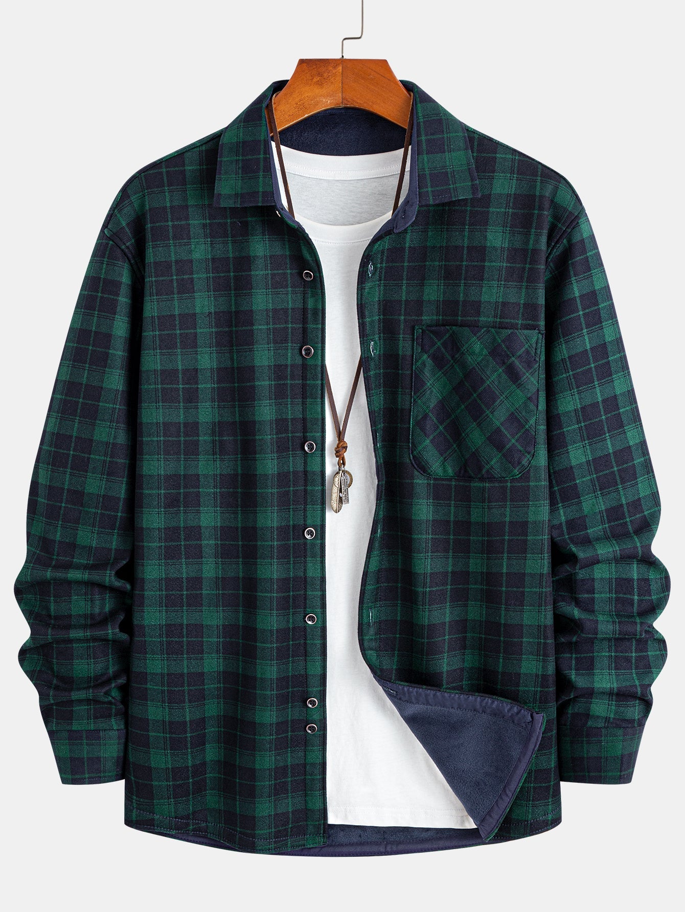 Flannel Fleece Lined Plaid Button Up Shirt