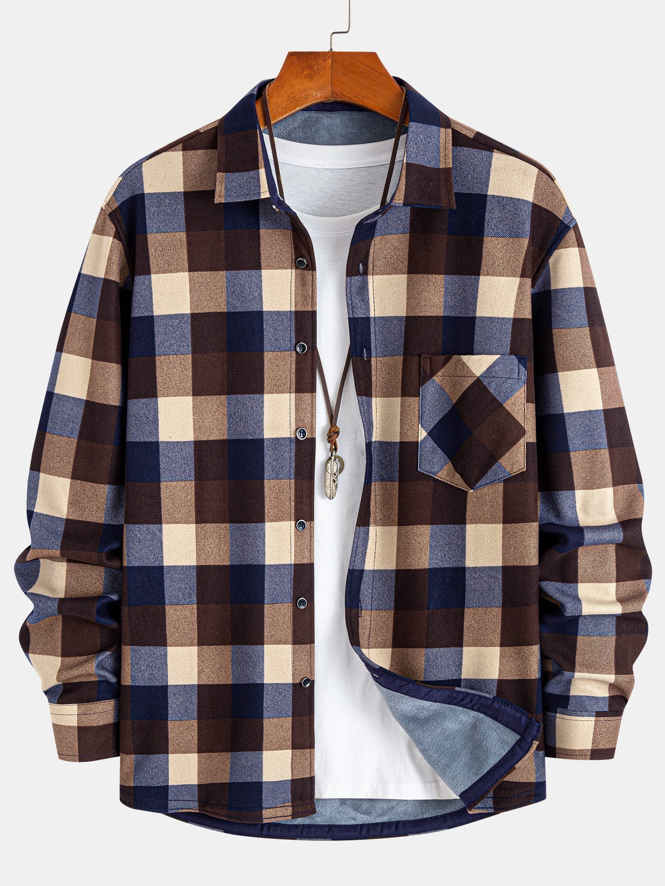 Flannel Fleece Lined Plaid Shirt