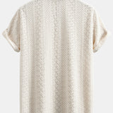 Floral Checkerboard Jacquard Cuban Shirt