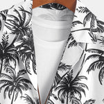 Relax Fit Palm Tree Print Shirt & Palm Tree Print Swim Short Set