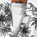 Relax Fit Palm Tree Print Shirt & Palm Tree Print Swim Short Set