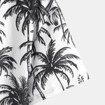 Relax Fit Palm Tree Print Shirt & Palm Tree Print Swim Short Set