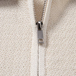 Contrast Zipper Knit Polo & Slim Fit Tapered Trousers Set