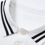 Contrast Trim Twisted Jacquard Knit Polo & Tapered Trousers Set