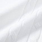 Contrast Trim Twisted Jacquard Knit Polo & Tapered Trousers Set