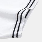 Contrast Trim Twisted Jacquard Knit Polo & Tapered Trousers Set