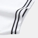 Contrast Trim Twisted Jacquard Knit Polo & Tapered Trousers Set