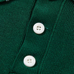 Contrast Trim Twisted Jacquard Knit Polo & Tapered Trousers Set