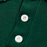 Contrast Trim Twisted Jacquard Knit Polo & Tapered Trousers Set