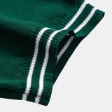Contrast Trim Twisted Jacquard Knit Polo & Tapered Trousers Set
