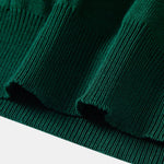 Contrast Trim Twisted Jacquard Knit Polo & Tapered Trousers Set