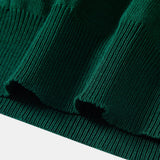 Contrast Trim Twisted Jacquard Knit Polo & Tapered Trousers Set