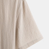 Short Sleeve Linen Hooded Shirt